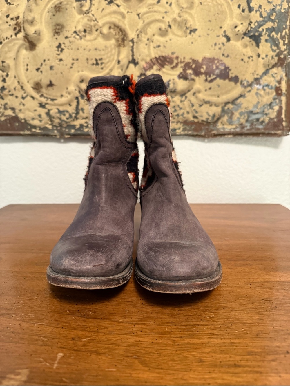Freebird by Steven Brown Suede Ankle Boots with Knit Cuff